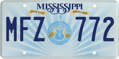 MS license plate MFZ772