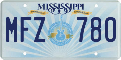MS license plate MFZ780