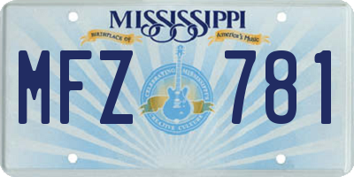 MS license plate MFZ781