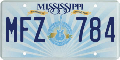 MS license plate MFZ784