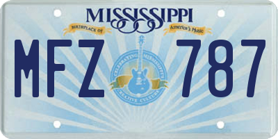 MS license plate MFZ787
