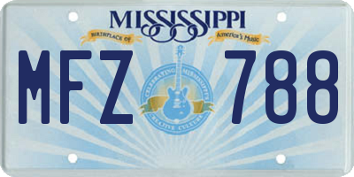 MS license plate MFZ788