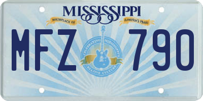 MS license plate MFZ790
