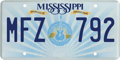 MS license plate MFZ792