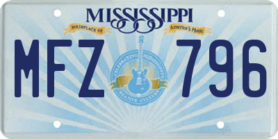 MS license plate MFZ796