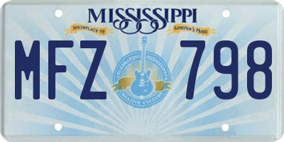 MS license plate MFZ798