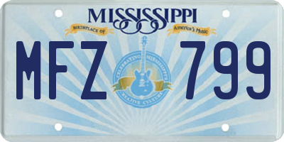 MS license plate MFZ799