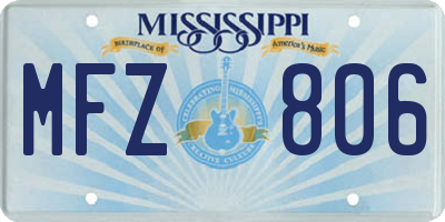 MS license plate MFZ806