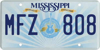 MS license plate MFZ808