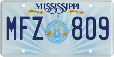MS license plate MFZ809