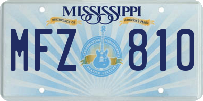 MS license plate MFZ810
