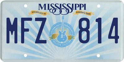 MS license plate MFZ814