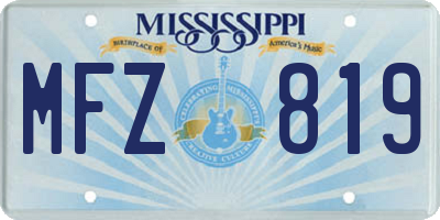 MS license plate MFZ819