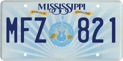 MS license plate MFZ821