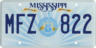MS license plate MFZ822