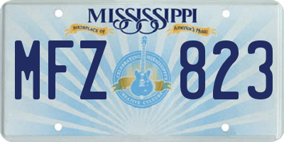 MS license plate MFZ823