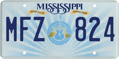 MS license plate MFZ824