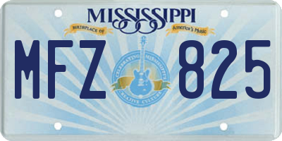 MS license plate MFZ825