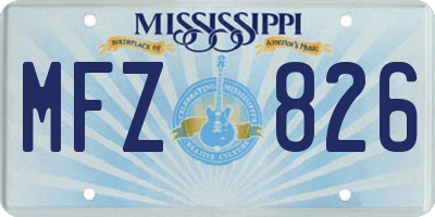 MS license plate MFZ826