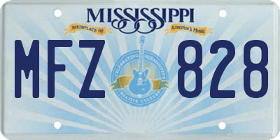 MS license plate MFZ828
