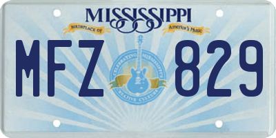 MS license plate MFZ829