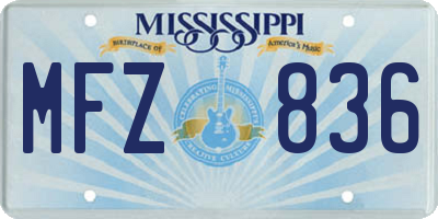 MS license plate MFZ836