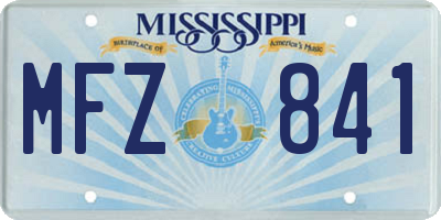 MS license plate MFZ841