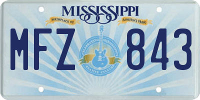 MS license plate MFZ843