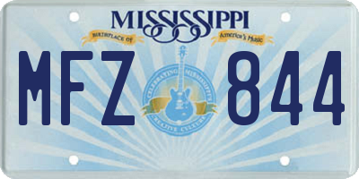 MS license plate MFZ844