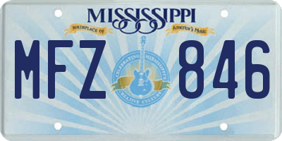 MS license plate MFZ846