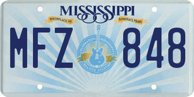 MS license plate MFZ848
