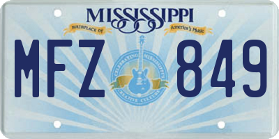 MS license plate MFZ849