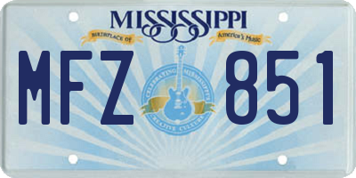 MS license plate MFZ851