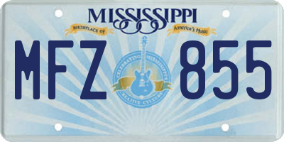 MS license plate MFZ855