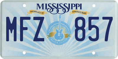 MS license plate MFZ857