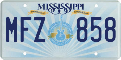 MS license plate MFZ858