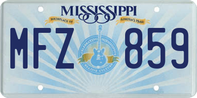 MS license plate MFZ859