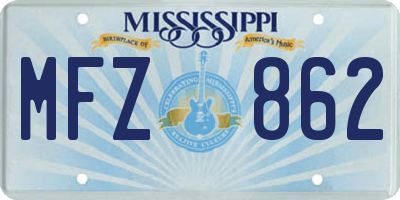 MS license plate MFZ862