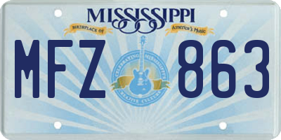MS license plate MFZ863