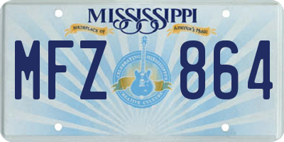 MS license plate MFZ864