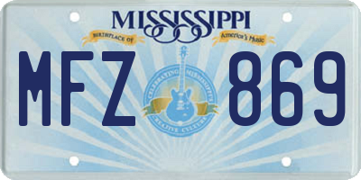 MS license plate MFZ869