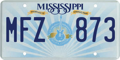 MS license plate MFZ873