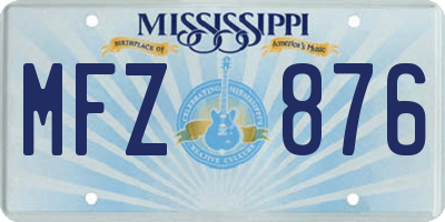 MS license plate MFZ876