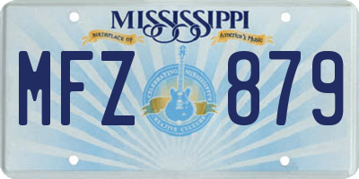MS license plate MFZ879