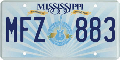 MS license plate MFZ883