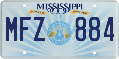 MS license plate MFZ884