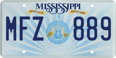 MS license plate MFZ889