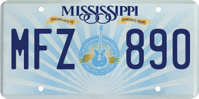 MS license plate MFZ890