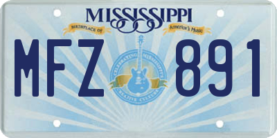 MS license plate MFZ891