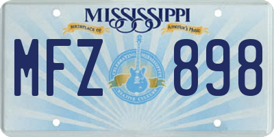 MS license plate MFZ898